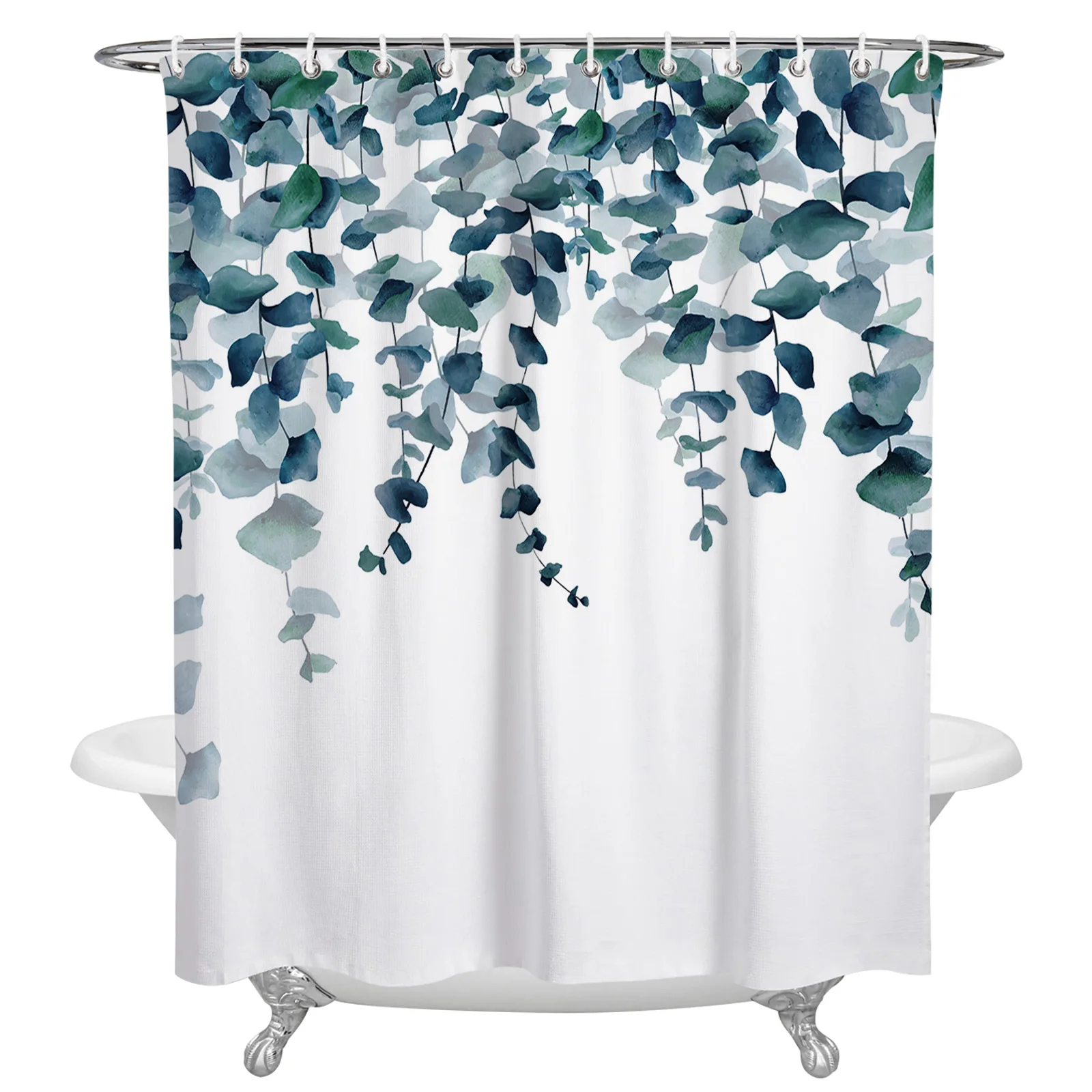 

Watercolor Plant Leaves Shower Curtains Waterproof Bath Curtains Home Decor Modern Luxury Bathroom Curtain