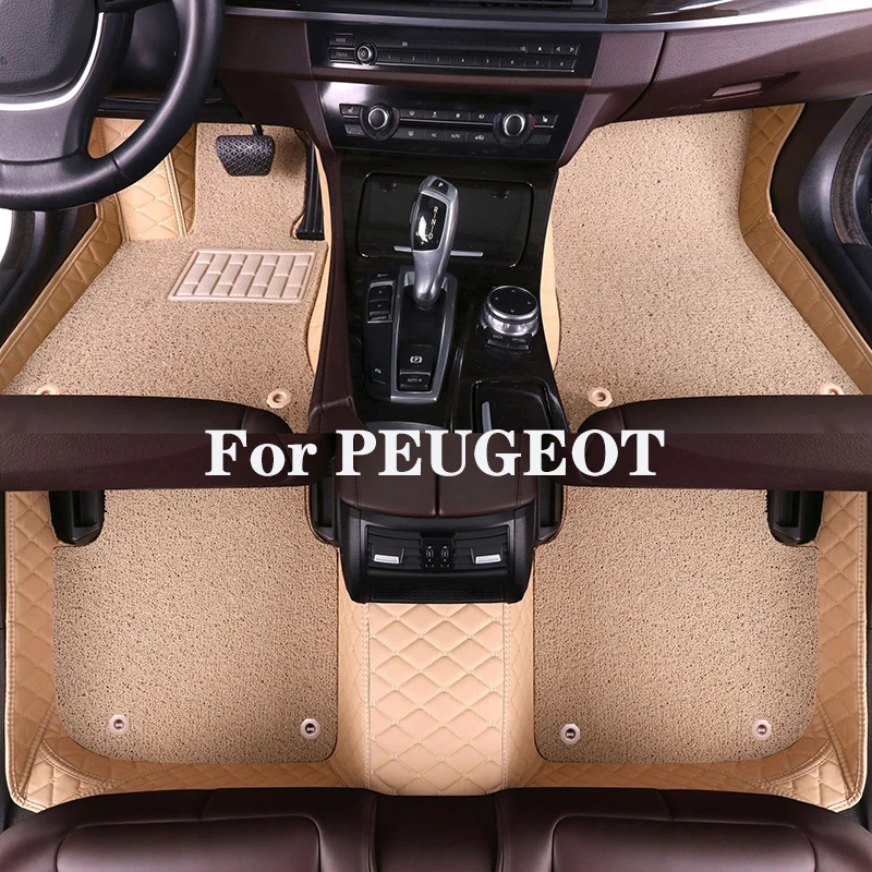 

High Quality Customized Double Layer Detachable Diamond Pattern Car Floor Mat For PEUGEOT 307 307CC 307SW 308 308CC 308GT 308SW
