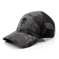 New Tide Punisher Skull Multicam Operator Mesh baseball Cap Men cool Fitted Tactical Cap Good quality Breathable outdoor sport 1
