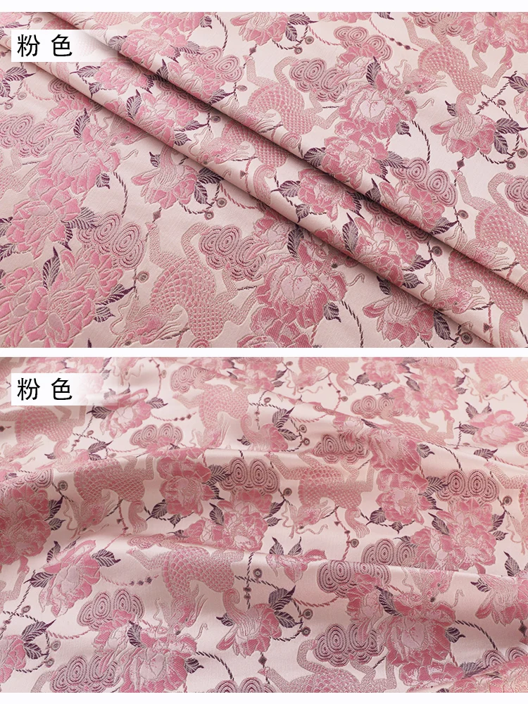 150 x 145 cm Jacquard-Stickerei, Blumenmuster, Pferdemuster, hochpräzise Brokatstoffe zum Nähen von Kleidung, handgefertigte Tasche – Detail 28