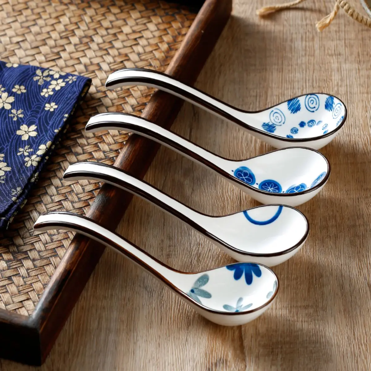 Handmade Ceramic Soup Spoons, Set Of 4 – Japanese Style, Perfect For Ramen, Pho & Gifting
