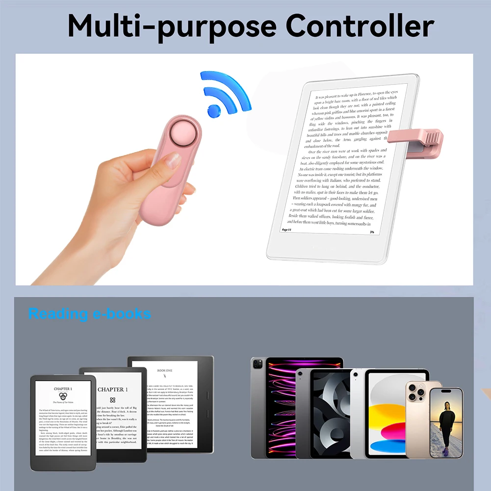 RF Remote Control Page Turner Auto Clicker Extenders Remote Trigger Hands Free Camera Shutter for Kindle Paperwhite eReaders