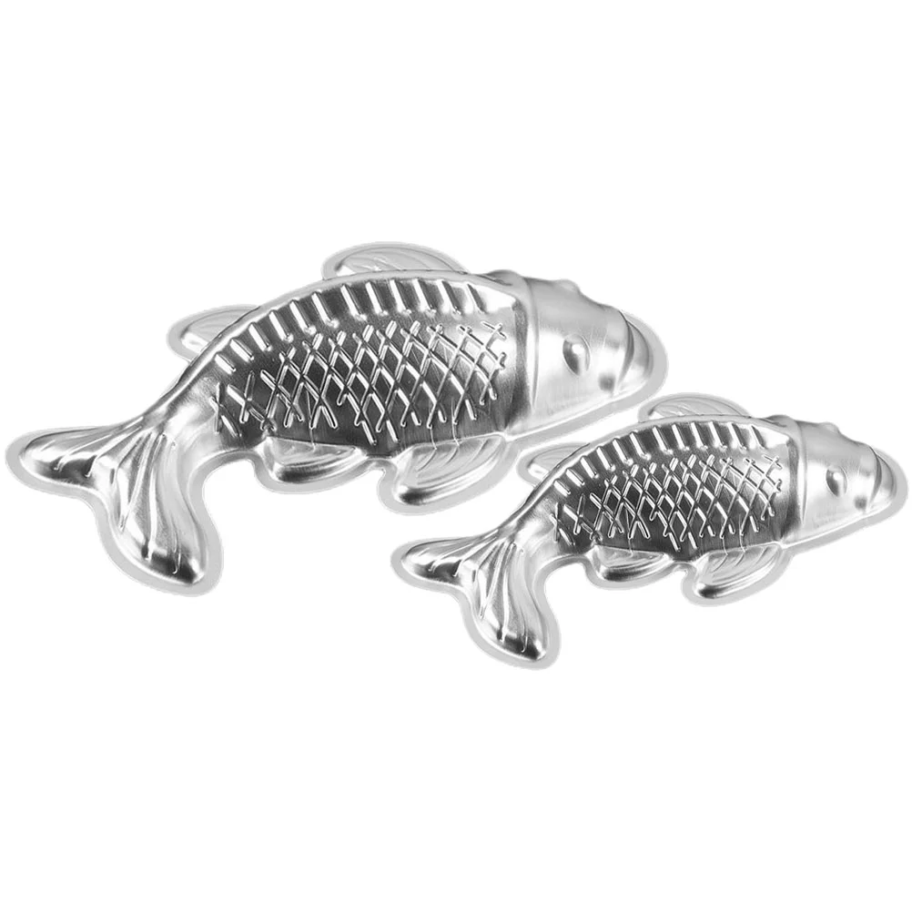 

2 Pcs Baking Mold Cheesecakes Fish Shape Kitchen Molds Fondant Aluminum Jelly Pan