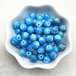 Vibrant Patterned Round Glass Beads for DIY Jewelry Accessories (28)