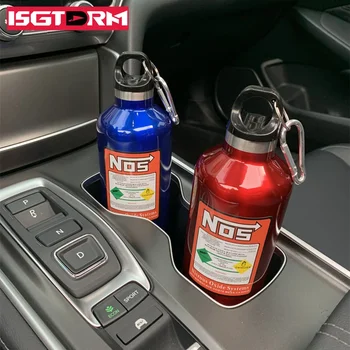 ISGTDRM Copo de isolamento de carro NOS Cilindro de nitrogênio Vácuo Chaleira de aço inoxidável 500ML Garrafa esportiva de viagem de alta capacidade Copo de água