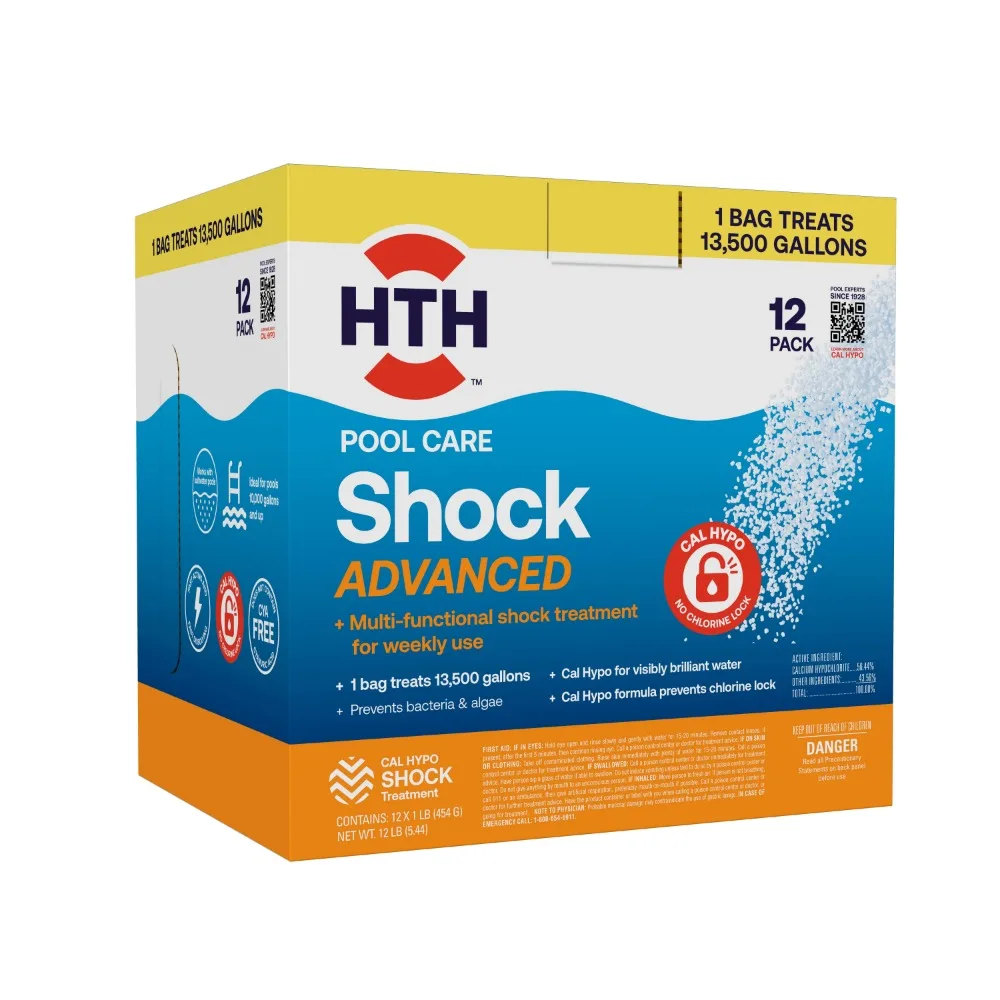 

HTH Pool Care Shock Advanced for Swimming Pools, Granules, 12 Pack, 1 lb