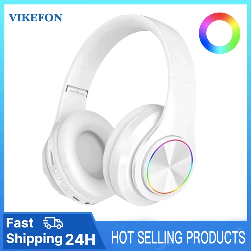 Headsets Gamer Headphones Blutooth Surround Sound Stereo Wireless Earphone USB With MicroPhone Colourful Light PC Laptop Headset