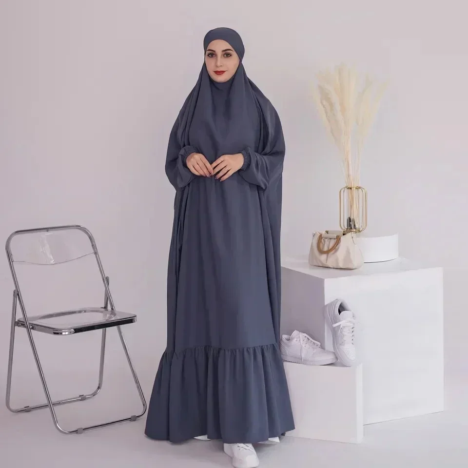 Ramadan Eid Hooded Abaya for Women Khimar Hijab Jilbab One Piece Prayer Dress Muslim Islamic Clothes Abayas Dubai Turkey Niqab