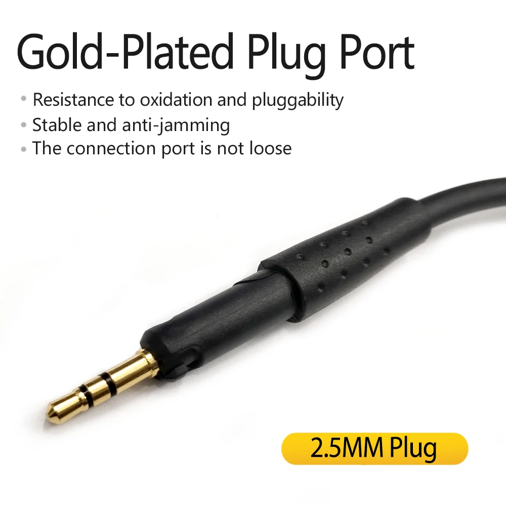 High-extensional Spring Headphone Cable with 3.5MM + 6.35MM to 2.5MM jack for SENNHEISER HD6 HD7 HD8 HD515 HD518 HD558 HD598
