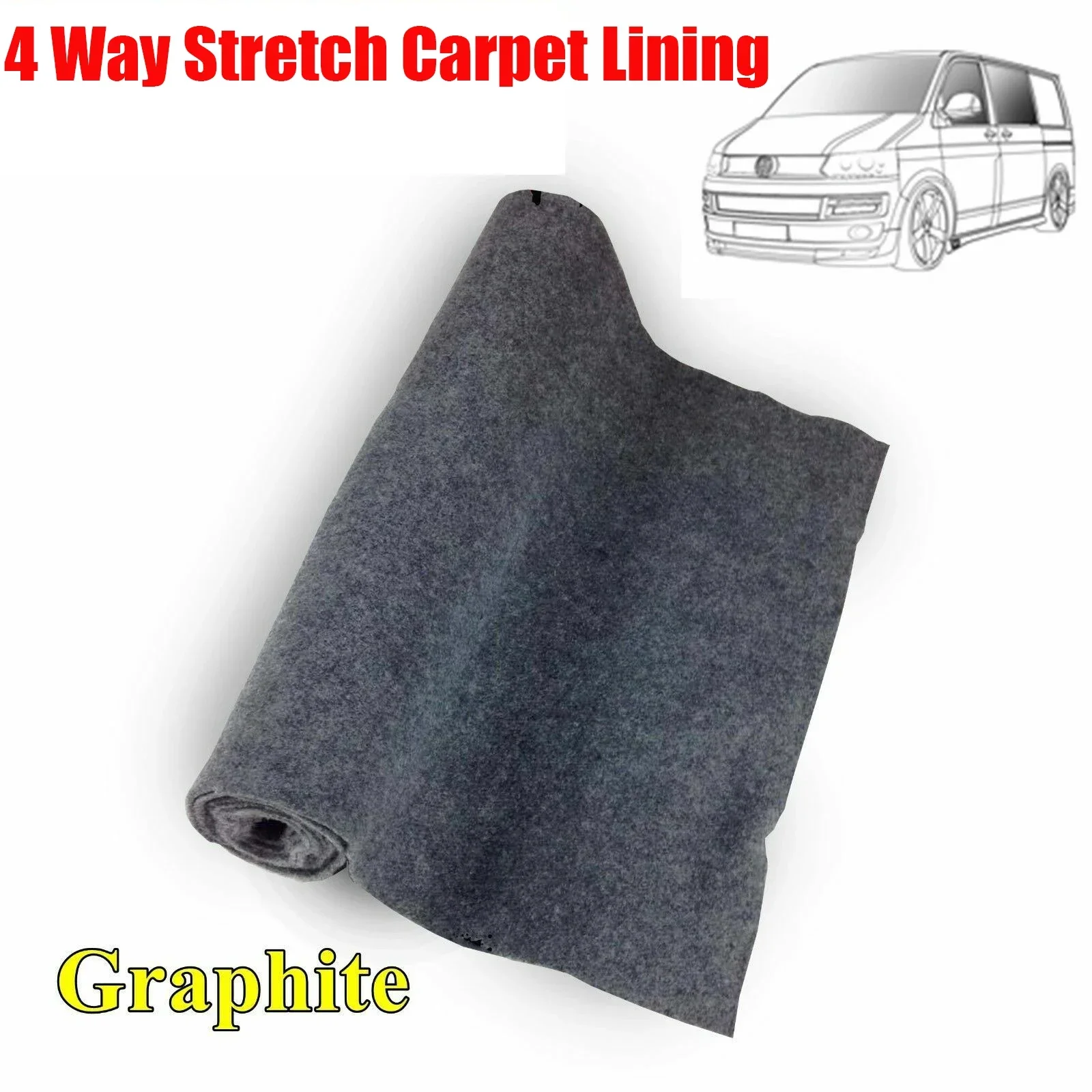 Camper Van Lining Carpet 4 Way Stretch VW T6 5 Transporter Caddy Transit Trimfix Car Interior Accessories Car Tools 1x2m, camper van lining carpet