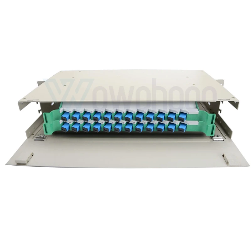 

Customized Fiber Optic Patch Panel, 24 Core SM ODF Cabinet, Optical Distribution Frame, SC, LC, FC, ST, APC, UPC, 24 Core