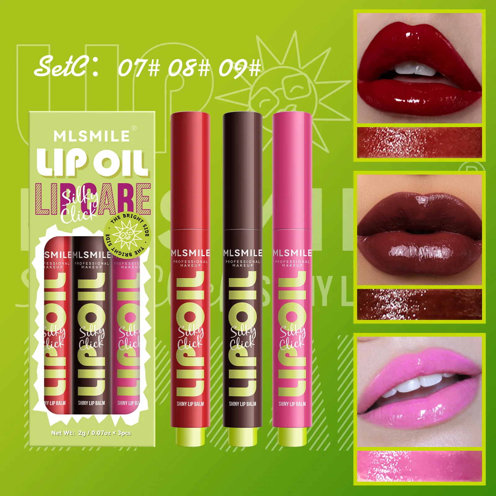 thumbnail image 1 of MLSMILE 3pcs/set Press Lipstick Solid Lip Gloss Long-lasting Easy Color Moisturizing Lip Gloss Pearl Mirror Lip Gloss, 1 of 5