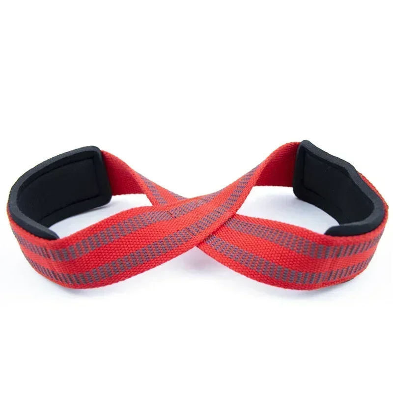 Padded Figure 8 Straps Deadlift Weight Lifting Wrist Straps Power Lifters Workout Pull-ups Horizontal Bar Gym Fitness