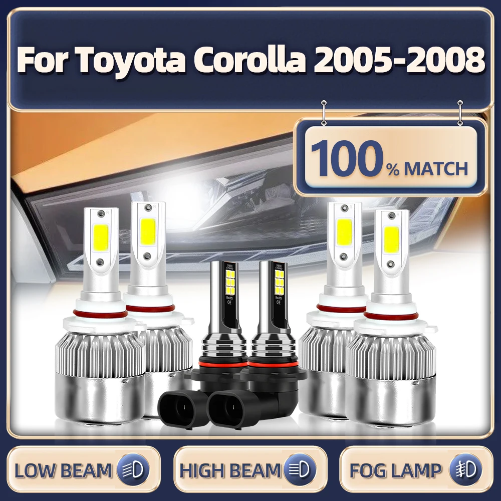 

360W 60000LM Car Haedlight 9005 HB3 9006 HB4 Canbus Auto Headlamps Turbo Fog Light 12V For Toyota Corolla 2005 2006 2007 2008