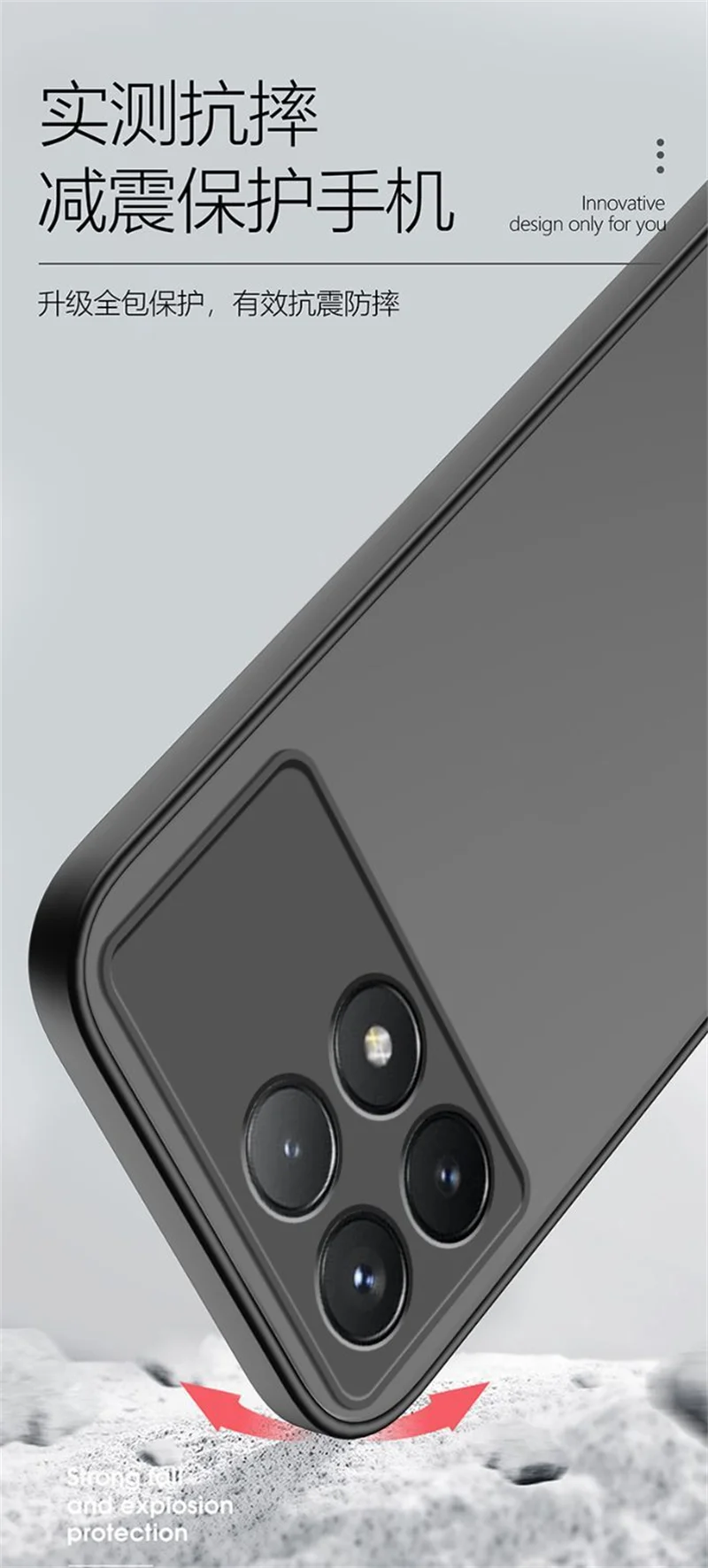 Neue luxuriöse matte transparente telefon abdeckung für xiaomi poco x6 pro 5g fall redmi note 13 12 11 4g 10 9 dünne stoß feste stoßstange – Detail 9