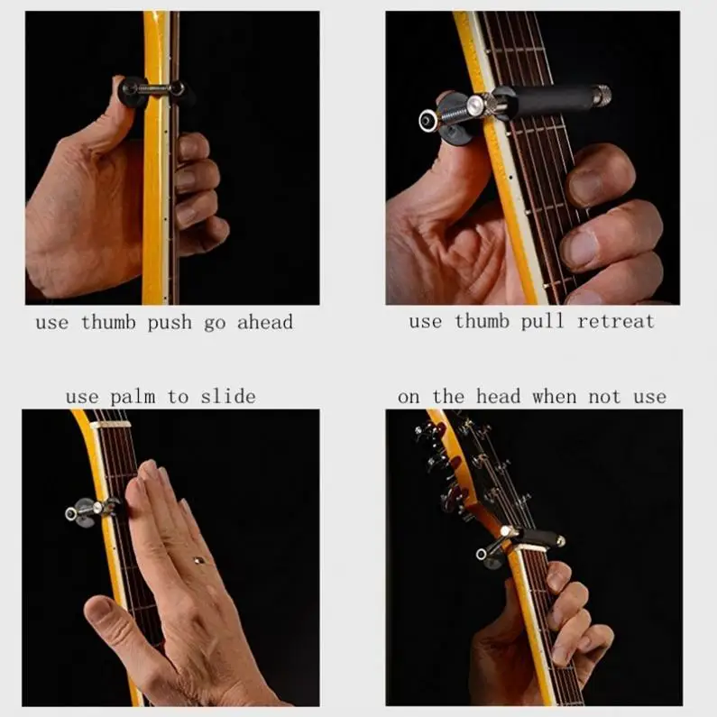 Rolling Guitar Capo Glider Quick Setup Sliding Aluminum Alloy Rubber Folk Acoustic Guitar Capo