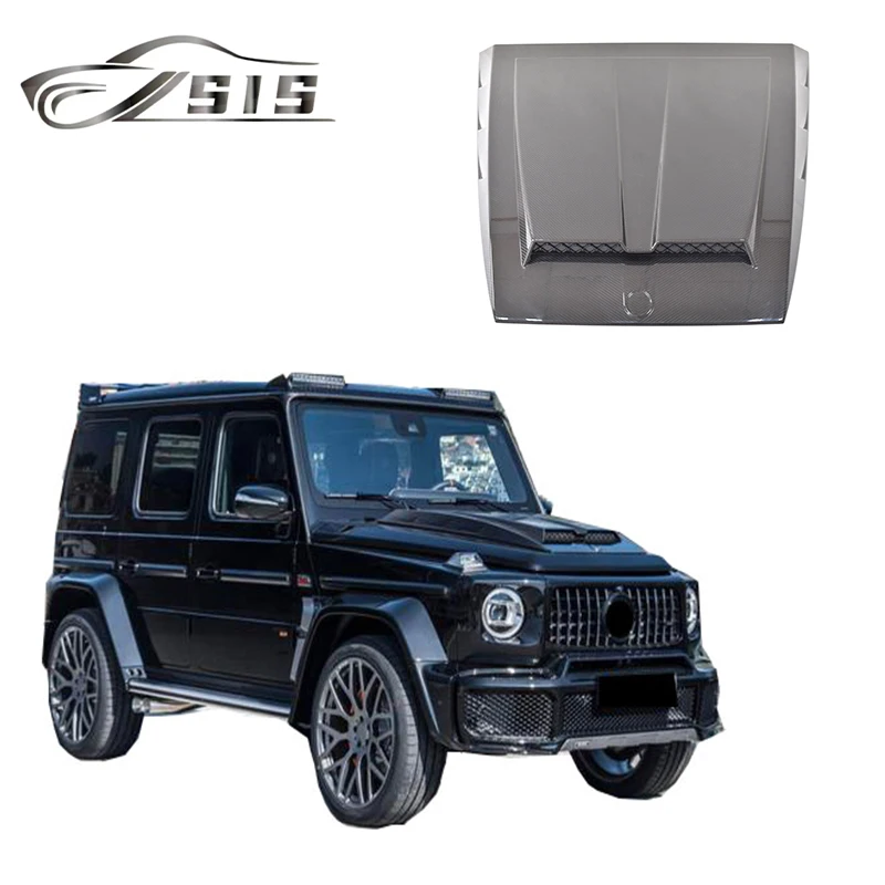 

G-Class W463a B Style Dry Carbon Fiber Hood W464 BenS G class G63 G65 G500 Bonnet 2019y Mate and Glossy Engine Hood