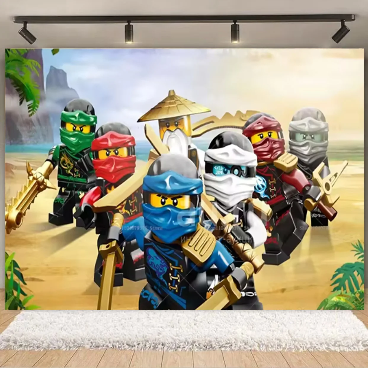 NINJAGOS Geburtstagszubehör, Party-Banner, Kind, Cartoon-Spiel, Dekoration, Hintergrund, Fotografie, Babyparty, Hintergrund, Junge, Geschenke – Detail 15