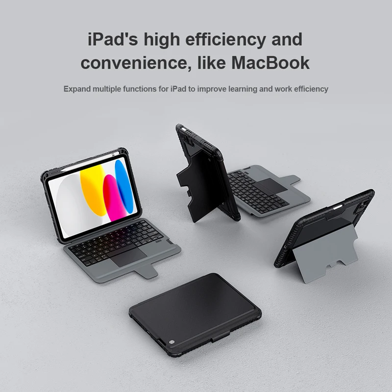 para Ipad 10th 2023 10.9 Teclado Case Nillkin sem Fio Amortecedor Combo Removível Teclado Capa de Couro para Ipad 10 Gen - Imagem 4