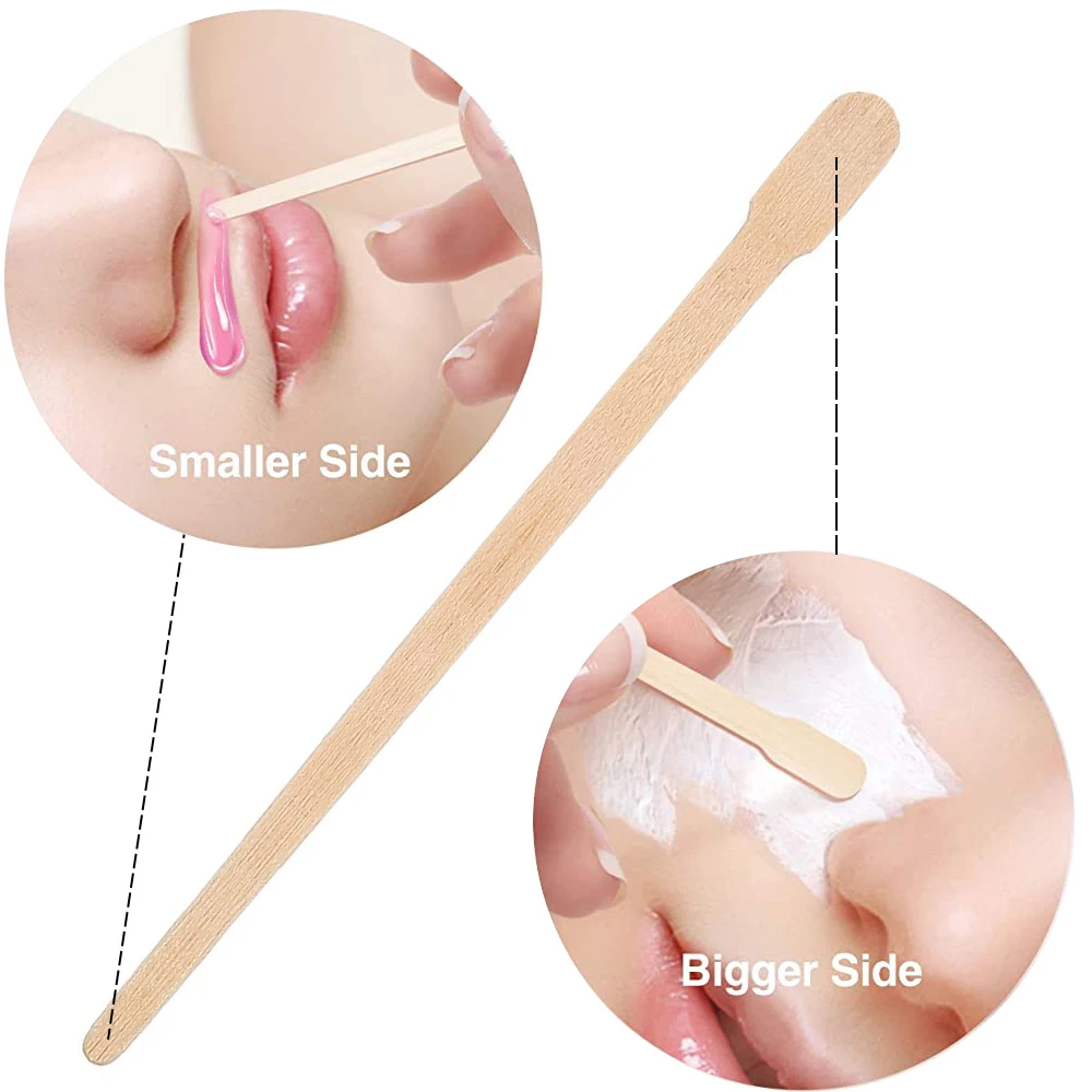 100Pcs Wooden Hair Removal Stick Face Wax Sticks Depilation Spatula Body Eyebrow Applicator Smooth Tongue Depressor Beauty Tools 3