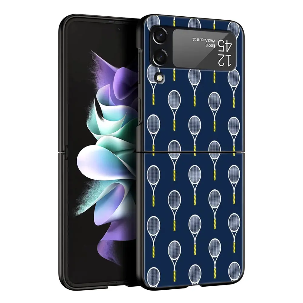 Elegant Black Tennis-Inspired Foldable Phone Case - Durable Hard Shell Cover