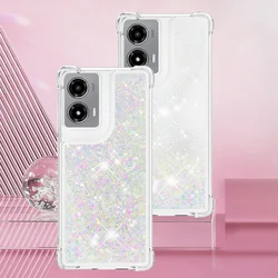 Quicksand Liquid Bling Glitter Case - Clear Protective Shockproof Cover for MotoG Stylus 5G 2025 (White(Liusha))
