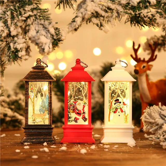 Christmas Decoration Lanterns, Santa Claus, Snowman Lantern Lights