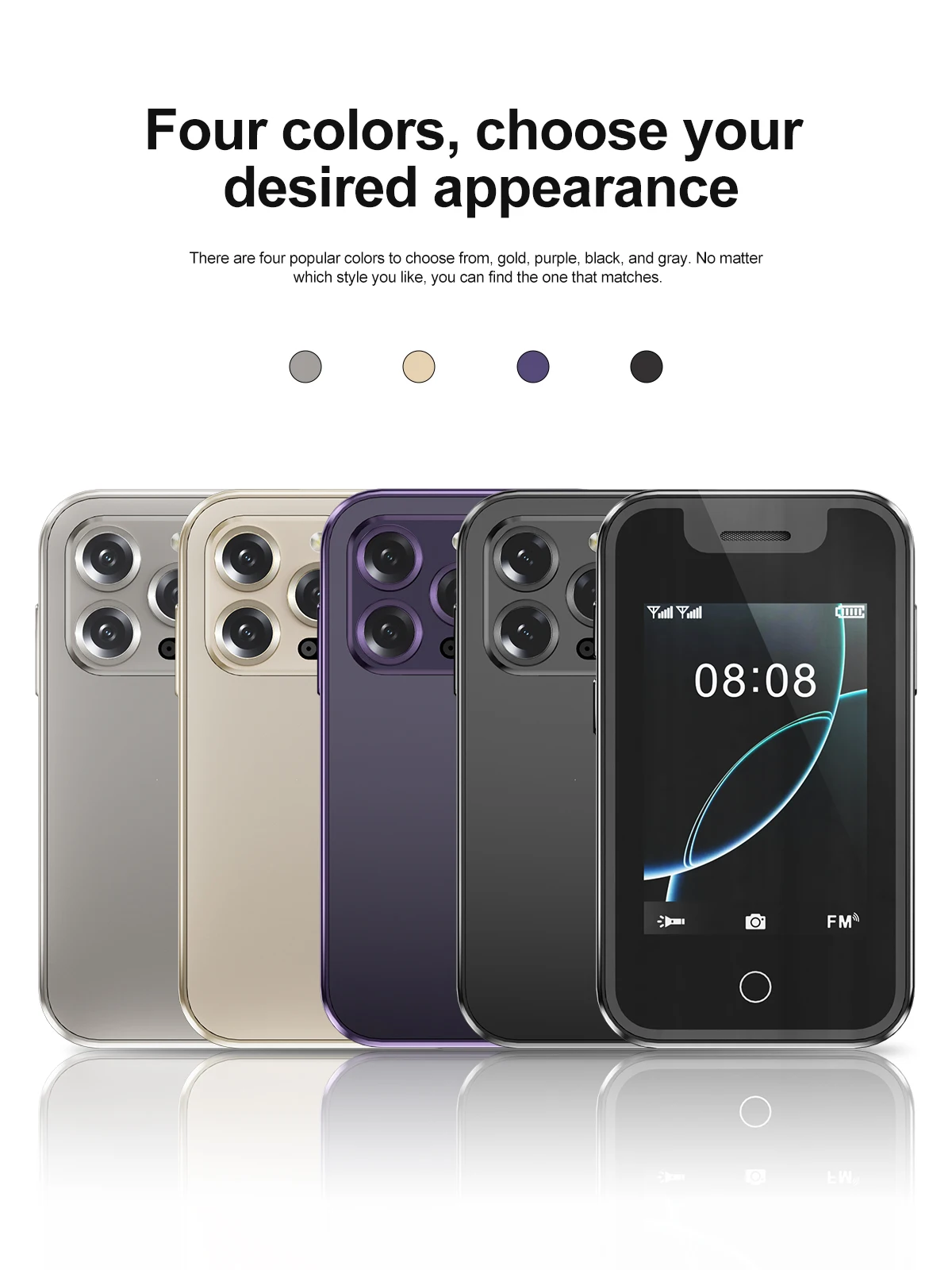SERVO BM16 PRO Mini Feature Mobile Phone 2G GSM 2.4" Touch Screen Magic Voice Call Recording FM Radio Dual SIM Small Cellphones