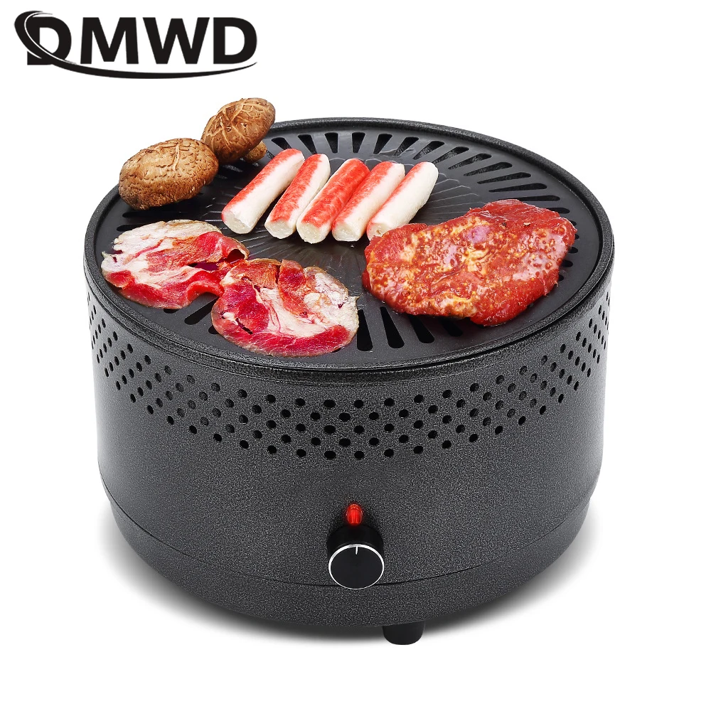 Electric Griddle Rotisserie Grill Outdoor Camping Electric Steak BBQ Grill Machine Roaster Korean Charcoal Barbecue Non-stick Baking Stove Carbon Furnace