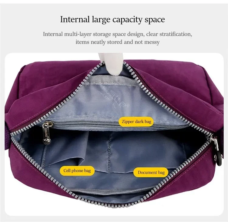 1pc Lightweight Nylon Women's Shoulder Bag,Adjustable Strap,Casual Crossbody Design in Mint,Zipper Closure, Ideal for Everyday