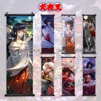 Inuyasha Hanging Painting Higurashi Kagome Wall Art Cartoon Kikyou Home Decorative Sesshoumaru Anime Poster Sango Scroll Picture