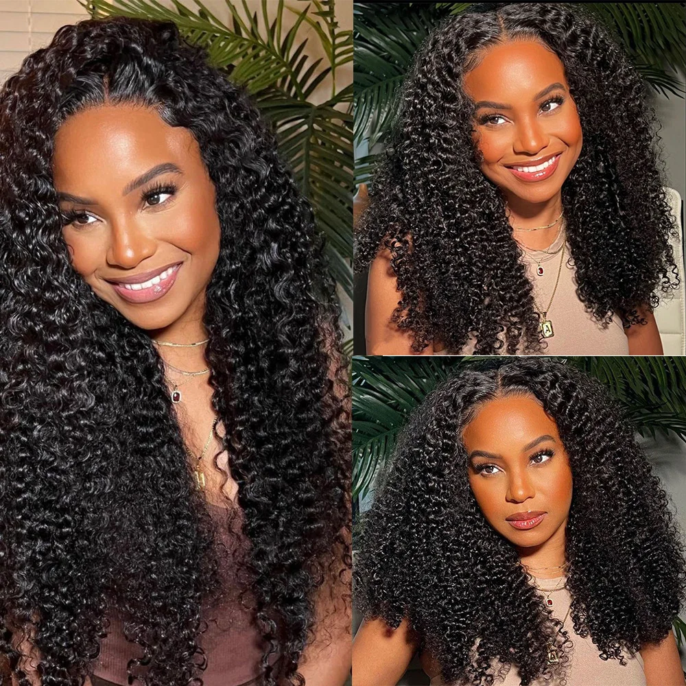13x4 Lace Front Human Hair Wig Afro Kinky Curly Wigs Human Hair For Women Mongolian Glueless Lace Closure Wig 4X4 On Sale