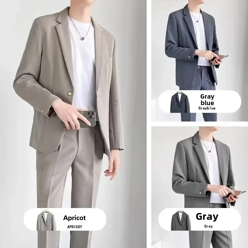 Formal Suit Spring Autumn Summer Casual Suits Men's Korean Business Western-style Clothes Trousers Set Matching Outfit For Young Men