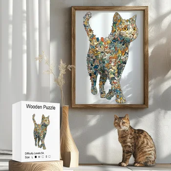 Wooden Cat Jigsaw 1