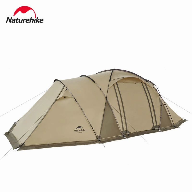 

Naturehike открытый 4 человека двухслойный тент большой 210T полиэстер Кемпинг туннельные палатки дождепроницаемые одна гостиная одна спальня