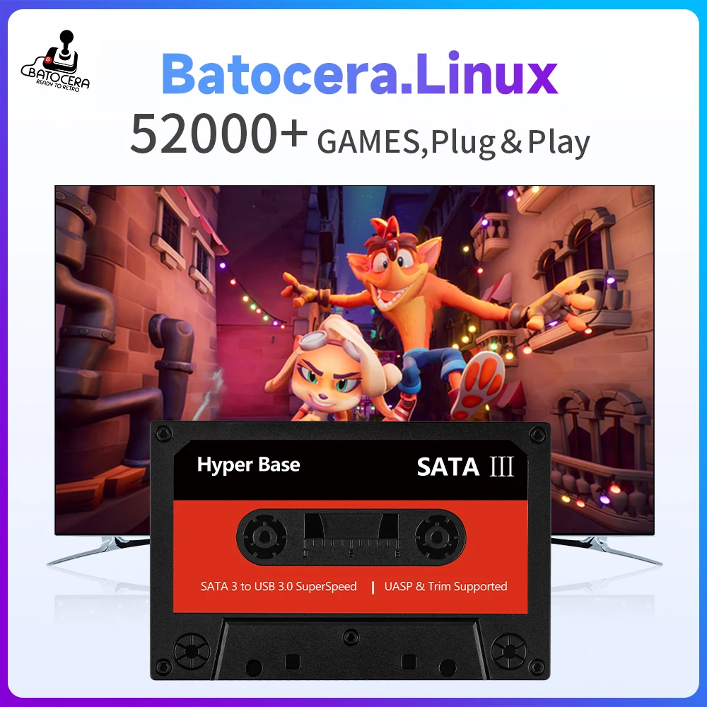 Batocera System 500G/2T HDD for PS3/PS2/Wii/WiiU/DC/N64/MAME/X BOX/SS