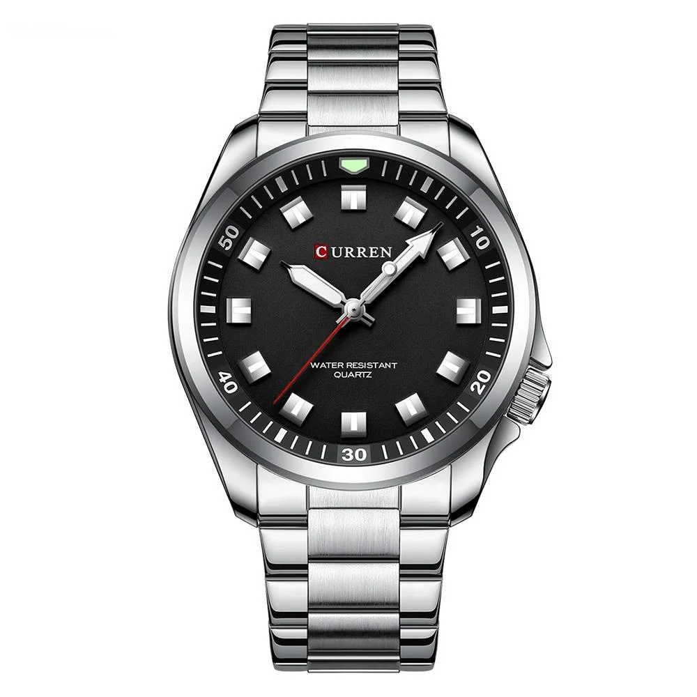 Simple Quartz Men's Watch Fashion Business Brand Waterproof Glow Stainless Steel Strap Men's Watch Relogios Masculino 8451