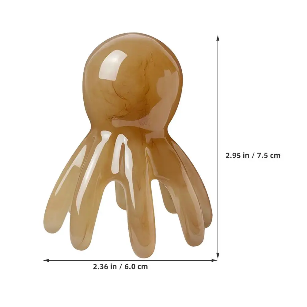 Jade Octopus Comb Hair Picks Curly Quartz Resin Electric Head Massager Scalp Gua Sha Body Acupoint Massage Comb Portable Travel