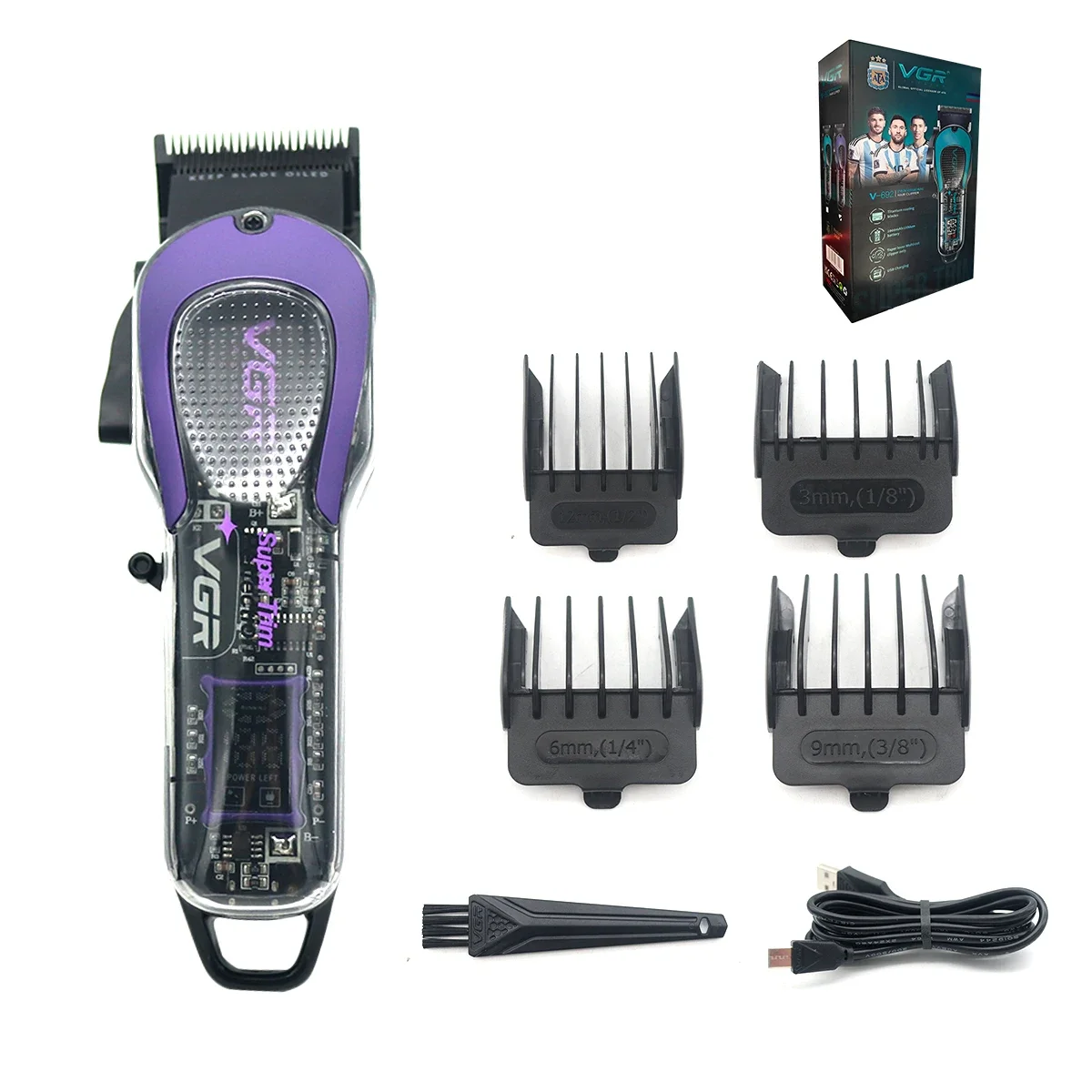 ماكينة قص الشعر VGR V-692 الاحترافية مع شفرة DLC 7...