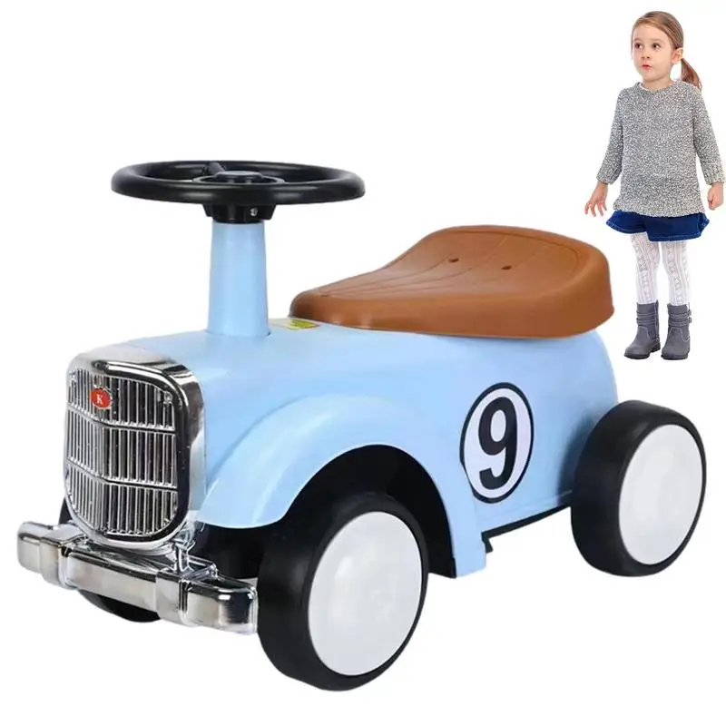 Kids Ride On Toys Retro Ride On Push Toy Car Steering Wheel Learning To Walk Toys Anti-Rollover Wheels