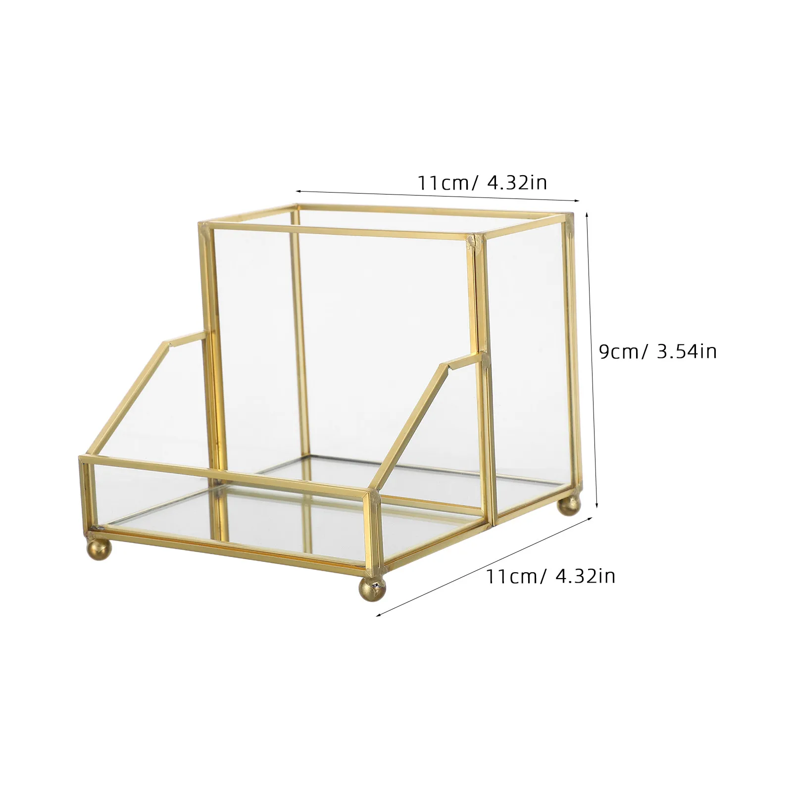 프리미엄 명함 보관함, 이름 카드 보관함, 수직형 데스크탑 디스플레이 스탠드, 우아한 골드 포인트가 있는 사무용 정리함