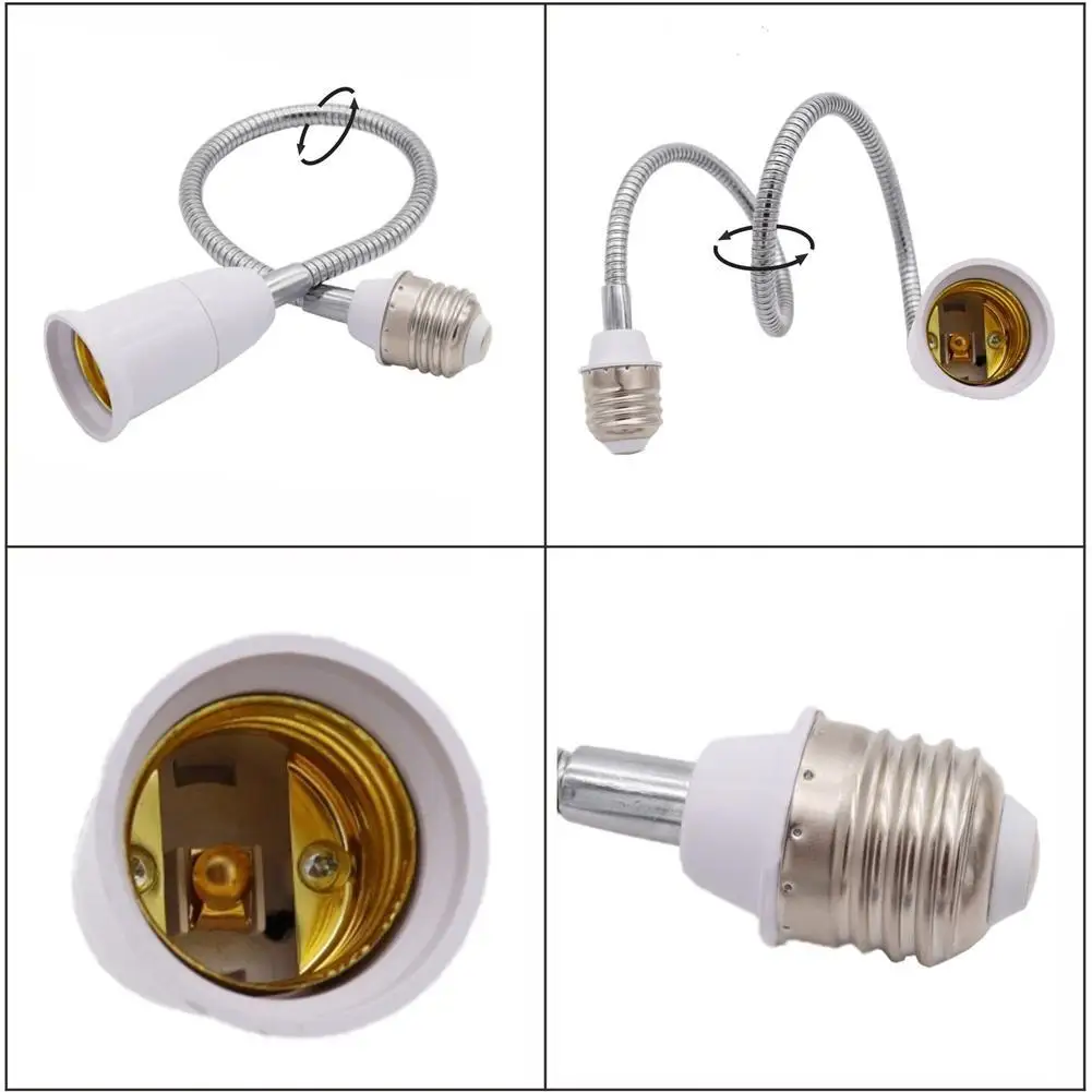 E27 Flexible Led Bulb Base Light-weight Various Sizes Extension Adapter Socket Hardware For LED / Halogen / CFL Bulbs