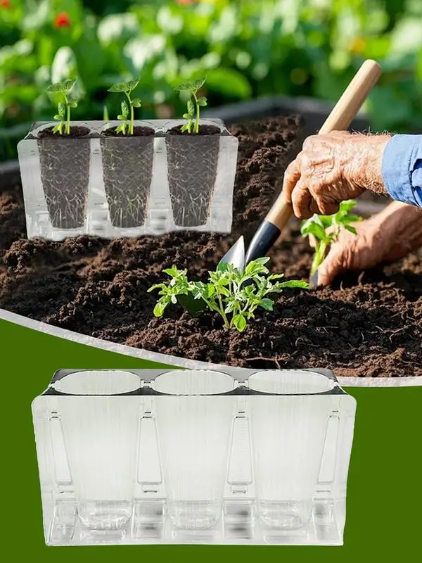 6PCS Seeding Trays Germination Growing Seedling Pot With Drain Hole Multi-Functional High Strength Outdoor Gardening Tools
