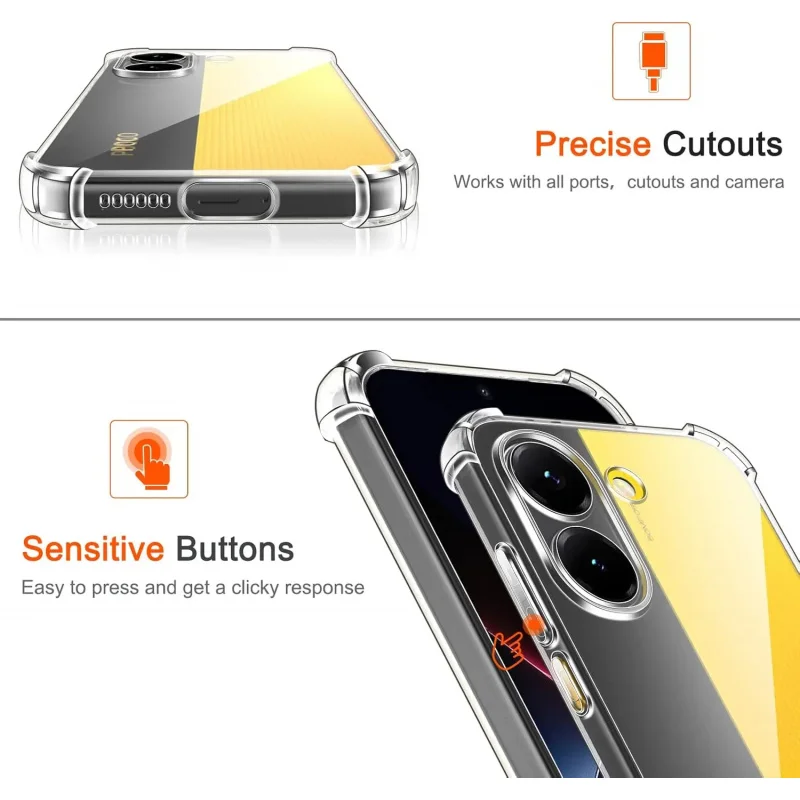 Reinforced Clear Soft TPU Phone Case with Camera Protection