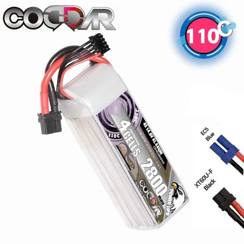 

14.8V 4S 2800mAh Lipo Battery For RC FPV Helicopter Quadcopter Racing Drone Cars Boats Parts 110C/220C XT60 EX5 Plug 4S Battery