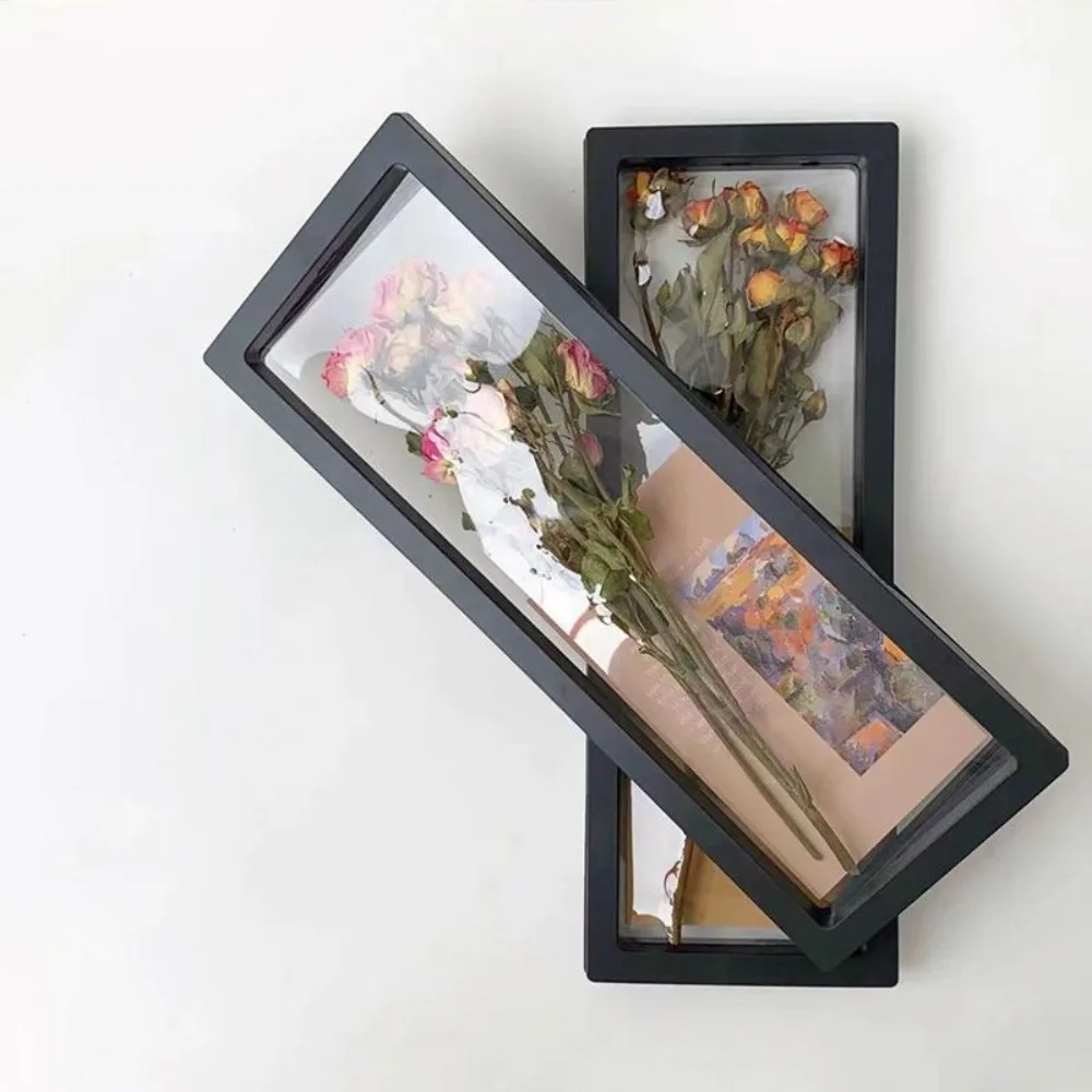 Photo Frame Plastic Transparent Frame Storage Box Black White Square Jewelry Storage Case DIY Picture Frame Dried Flower photo frame,card storage box,display case