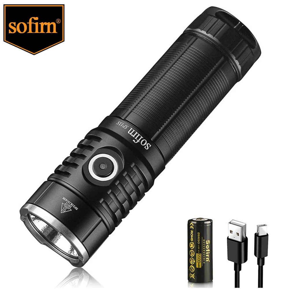 Светодиодный фонарик Sofirn SP33S CREE XHP70B мощный фонарь 26650 лм с зарядкой через USB C