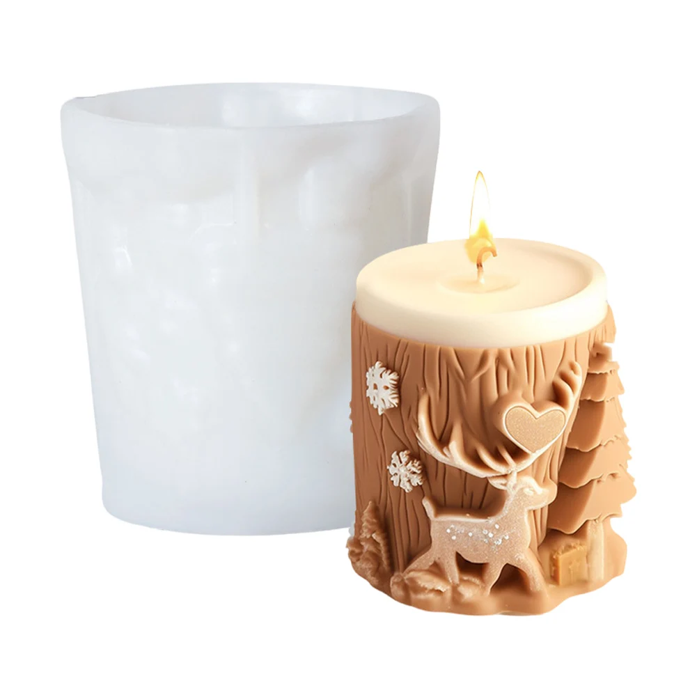 Scented Candle Silicone Mold DIY Handmade Christmas Candle Making Tools Merry Christmas Phrases Pillar Candle Mould X-mas Gifts