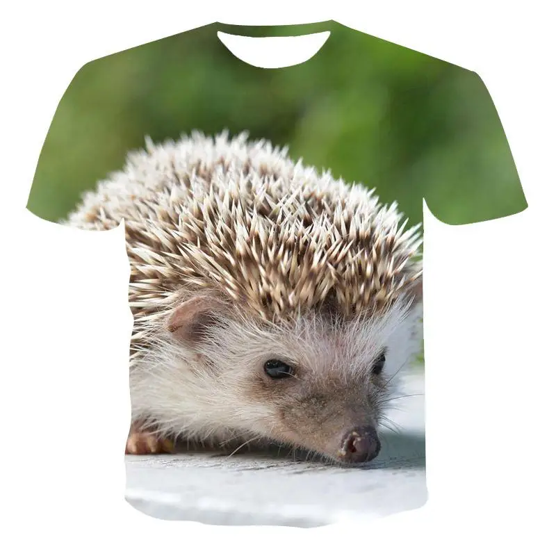Hedgehog 3D Print Short Sleeve T Shirt Summer Streetwear