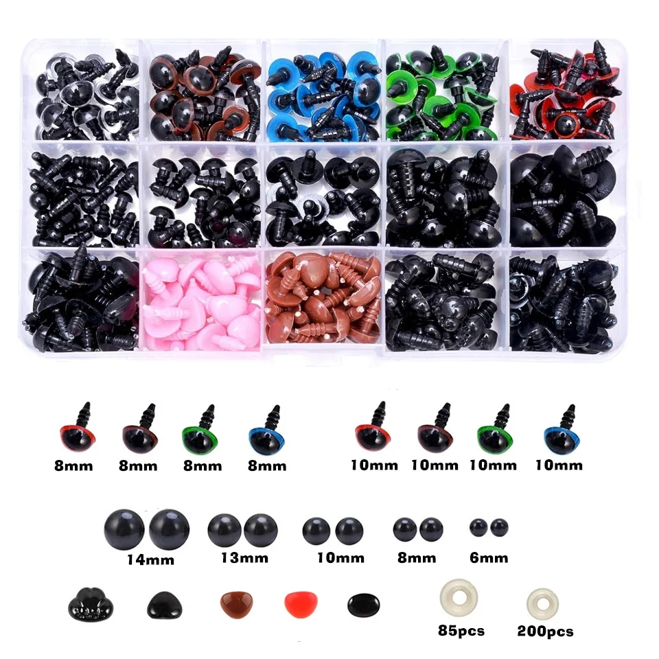 Plastic Safety Eyes Set Black Plush Eyes Eyeball Doll Accessories Teddy Bears Toys DIY Craft Funny Toy Animal